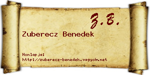 Zuberecz Benedek névjegykártya