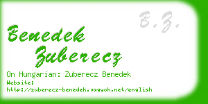 benedek zuberecz business card